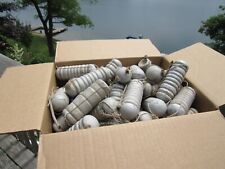 VINTAGE ORIGINAL EARLY 1900's ALUMINUM FISH NET FLOATS BOX OF 50 FLOATS picture