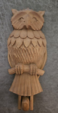 Belliarka Hand-wood Carved Owl Pull Toy Hook-Wings Open Antique  picture