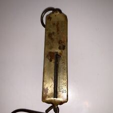 Antique B&W CO. Spring Balance Hanging Hook Scale Brass And Steel 25 LB  picture