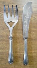 French Christofle Silver Plate Fish Serving Set Dolphin Cattails Floral Pattern picture