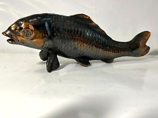 Carp Fish Metal statue 8.6 inch Japanese Metalwork Figurine picture