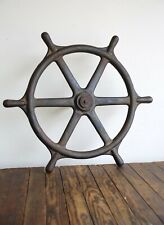 Vintage Nautical ship boat steering wheel industrial machine age antique picture