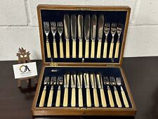Beautiful Early 1900’s Penlington & Batty Of Liverpool Boxed Fish Cutlery Set  picture