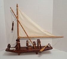 Vintage Sail Boat Model Wood Raft 17