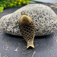 Chinese Copper Brass Hollow fish Small Fengshui Statue Ornament picture