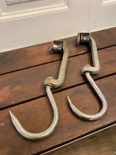 2 x Vintage Industrial Butchers Hooks Cast Iron & Stainless Heavy Duty Hanging picture