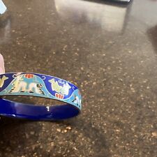 Beautiful Vintage Chinese Enamel  Bangle  9” Brass Hand Painted Doves And Fish picture