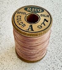 VINTAGE Silk Thread RICO Dusty Rose Pink Fly Fishing Tying Sewing Spool #977 picture
