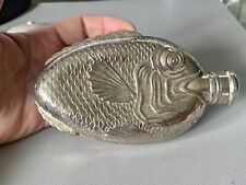 Antique TOWLE Silversmiths 235 Grams silverplate FISH Liquor Whiskey FLASK 1920 picture