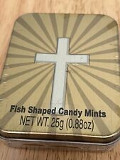 Fish Shaped Candy Mints Tin Sealed Not For Food Selling as Collectible Tin Cross picture