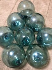 Glass Fishing Float Buoy Ball Vintage Japanese set of 8 diameter 8.6cm-9cm #2 picture