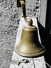 Large VINTAGE Brass MISSISSIPPI QUEEN Steam Boat St. Louis New Orleans Bell picture