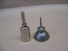 Vtg 2 Good Small Oil Cans Thumb Oilers Sewing Machine Fishing Reel Ptd 1895 picture