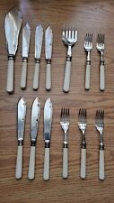 Vintage set of EPNS silver plated fish knives and forks set + Serving -13 Pieces picture