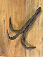 RARE EARLY PRIMITIVE HAND FORGED WELL TWISTED MEAT HOOK  PATINA picture
