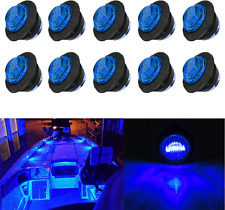 10 Pcs Blue Waterproof round Marine Boat LED Light,Utility Boat Interior Light,B picture