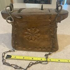 ANTIQUE NORWEGIAN BAIT TACKLE WORM WOODEN BOX FISHING HAND CARVED NORWAY NORDIC picture