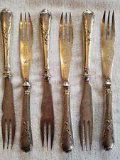 Christofle Marly silverplated melon pastry fork set 6 fish knife notch set 6 picture