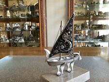 Small Sterling Silver Viking Ship /Boat With Dragon Sail picture