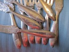 DURGIN AESTHETIC FISH HANDLE Knife Fork 10 Piece RARE Set STERLING SILVER .925 picture