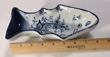Antique Fish Mold Bowl Meissen Blue Onion Pattern Fish Mold Wall Hanging 8.5