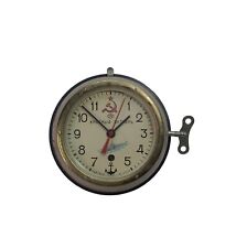 Russian Vostok Boat/Ship Submarine Navy Cabin Antimagnetic Clock & Key  #1378  picture