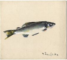 Uenoyama Kiyotsugu Japanese Colors on paper Prints Fish Ayu picture