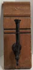 Victorian Wall Hook Cast Iron Mounted On Antique Wood Architectural Piece picture