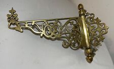 large antique 18th century handmade brass pivoting wall mount hat coat rack hook picture