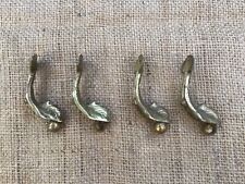 4 (=2 Sets) Vintage Brass Koi Fish Towel Rod Holders Wall Mount Salvage No Bars  picture