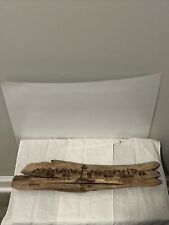 A. Lowther Signed Scrimshaw Driftwood Carved Art Fishing Village picture