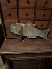1900s Vintage Zinc Fish Weathervane Directional Folk Art Country Lake Home picture
