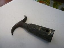 ANTIQUE OLD BRASS STEEL POLE END FITTING BOAT ROPE ANCHOR HOOK BOUY CATCHER picture