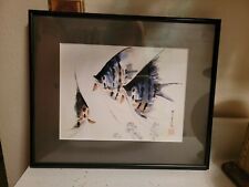 SIGNED CHINESE PICTURE OF FISH picture
