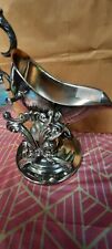 Vintage Silver Gravy Boat With Stand And Warmer picture