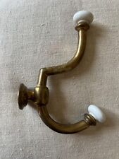 Vintage Antique Solid Brass Triple Wall Hook Coat, Hat, or  Clothes Hanger picture
