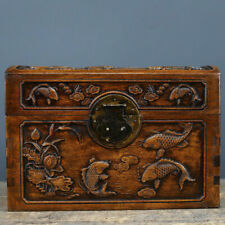  Chinese Natural Rosewood Handmade Exquisite Fish Big Box 23136 picture
