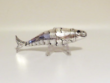 Antique Novelty Edwardian Sterling Silver Articulate Fish Box Fully Hallmarked picture
