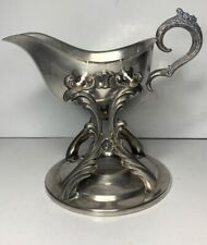 Vintage F.B. ROGERS SILVER Plated Tilting Gravy Boat w/ Candle Warmer Stand(#54) picture