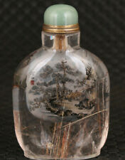 Chinese natural crystal boat mountain snuff bottle picture