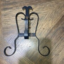 ANTIQUE Black Wrought Iron Decorative Wall Mount Hook / Rustic Decor picture