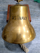 Vintage US NAVY USN United States Navy Solid Brass Nautical Ship Boat Bell picture