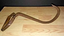 Antique Iron Hay Meat Hook Farm Tool Wooden Handle Handmade Welded Forged picture