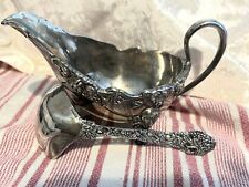 GODINGER Silver Plated Gravy Boat And Spoon GODINGER picture