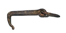 Antique Hand Forged Hook With Curled Tip And Screw Eye picture