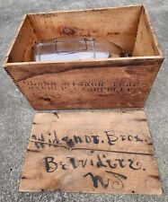 Rare find Antique Primitive Glass Minnow Trap with Original Wooden Shipping Box picture