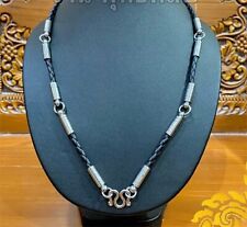 Necklace Rope Leather Black Buddha Buddhist Amulet thai for Pendant 5 Hook Rare picture