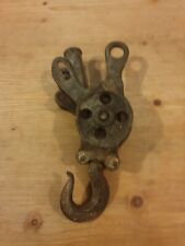Old/Vintage Bit Unusual double pulley wheel With  Hook Industrial/Upcycle picture