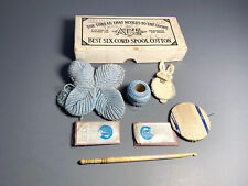 Antique Ace Thread Box Handmade Sewing Items Pinkeep Crochet Hook Thread Holder picture