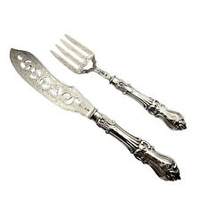 Antique John Gilbert England Sterling Silver Fish Fork/Knife Serving Set #14161 picture